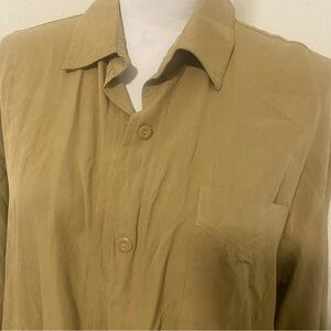 NY Jeans Women’s Size XL Long Sleeve Button Up Blouse Tan